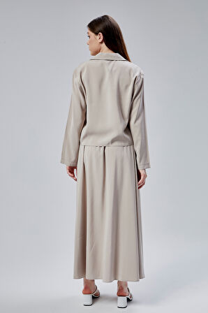 Bej Oversize Gömlek