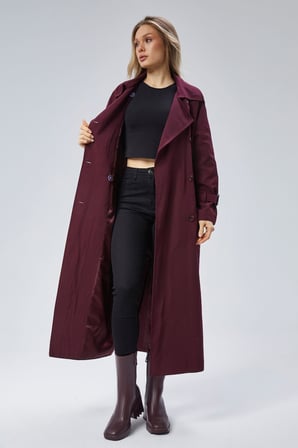 Kadın Oversize Kuşaklı Trençkot