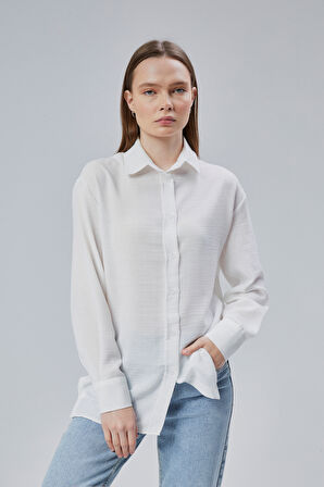 Kadın Salaş Kalıp Keten Gömlek