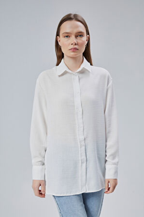 Kadın Salaş Kalıp Keten Gömlek