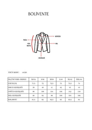 Kadın Kruvaze Yaka Kolu Katlama Detaylı Regular Vatkalı Blazer Ceket