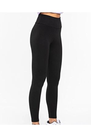 Kadın Siyah Çelik Örme Tayt