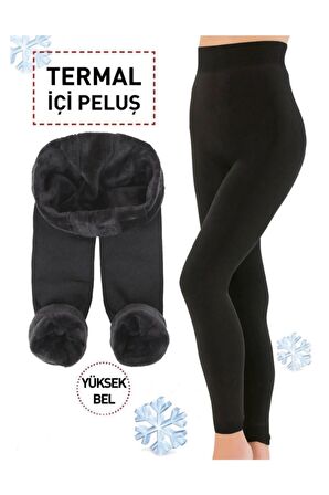 kadın  Içi Peluşlu Kışlık Termal Tayt Içlik Siyah Kadın Peluş Tayt Içi Polar Termal Bayan Taytı
