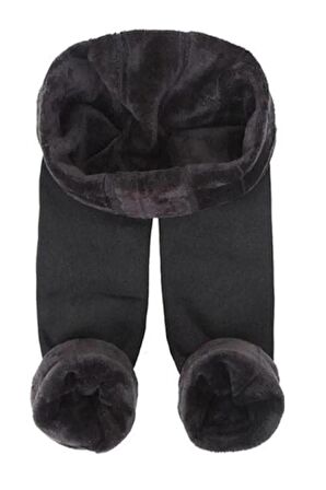 Kadın Siyah Içi Peluşlu Kışlık Termal Peluş Tayt