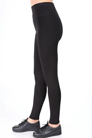 Kadın Siyah Yüksek Bel Toparlayıcı Örme Tayt