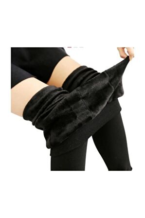 Kadın Siyah Termal Içi Peluş Tayt