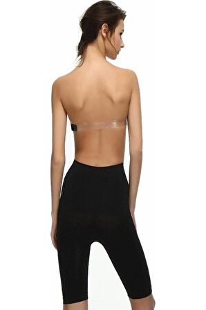 Kadın Siyah Toparlayıcı Silikonlu Uzun Göbekli Korse