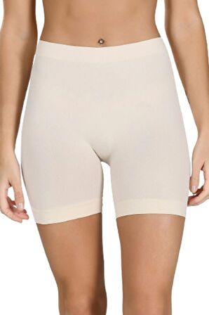 Kadın Bej Dikişsiz Şort 2007