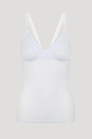 Kadın Beyaz Saf Pamuk Emzirme Atleti3050