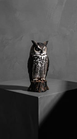 Gerçekçi Görünümlü Baykuş Heykeli - 25 Cm Dekoratif Biblo