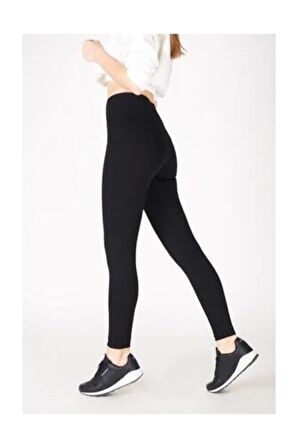 Esemod Kadın Siyah Toparlayıcı Günlük Spor Şık Rahat Push Up Yüksek Bel Slim Fit Tayt