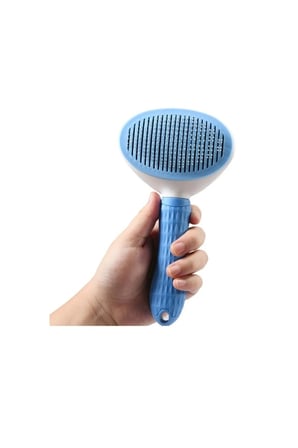2 Adet Evcil Hayvan Tüy Tarağı – Otomatik Temizlenen Tuşlu Telli Tarak, Kedi Köpek Tarama, Su Altında Kullanılabilir, Mavi, Pet Brush Grooming