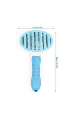 2 Adet Evcil Hayvan Tüy Tarağı – Otomatik Temizlenen Tuşlu Telli Tarak, Kedi Köpek Tarama, Su Altında Kullanılabilir, Mavi, Pet Brush Grooming