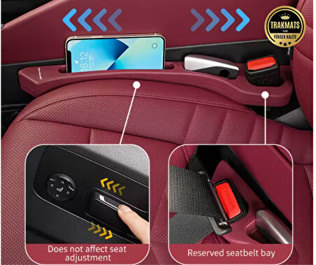 Fiat 500 e (Elektrikli) 2020-2021-2022-2023-2024-2025 Araba Koltuk Arası Boşluk,Doldurucu,Organizer , İki Adet Bordo Araç İçi,Düzenleyici