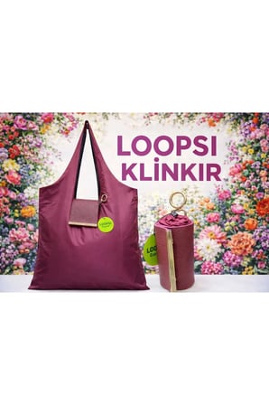 BORDO Şık Tasarımlı Katlanabilir Market & Alışveriş Çantası