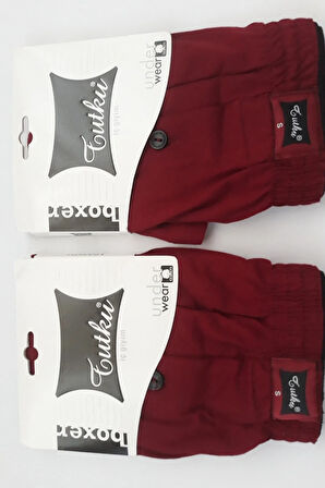 Erkek Füme Renk Penye Düğmeli Boxer 2'li Paket