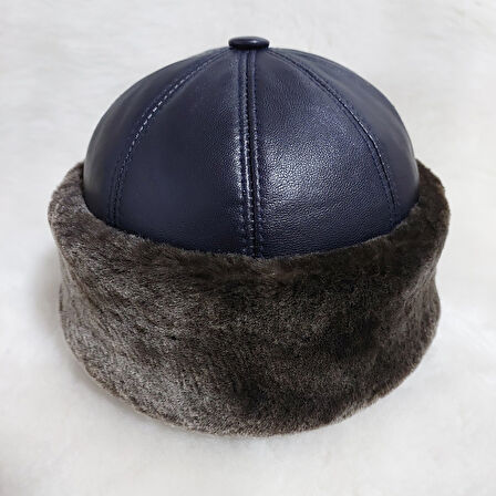 Lacivert Kahve Klasik Deri Börk