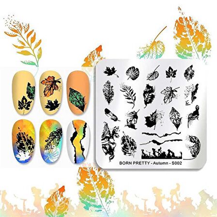 BORN PRETTY STAMPER DESEN PLAKASI AUTUMN S002