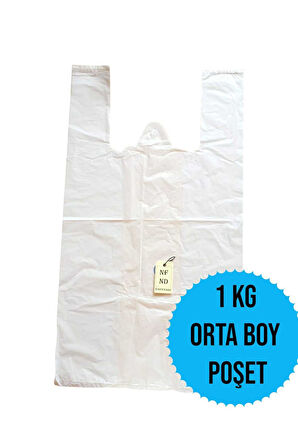 ORTA BOY 1KG ATLET MARKET POŞETİ BEYAZ POŞET 28x52cm SAĞLAM