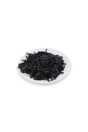 Siyah Uzun Boru 12 mm Boncuk 100 Gr