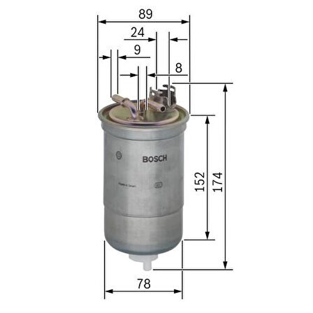 Bosch 0450906322 Yakıt Filtresi Mazot Polo Cordoba Ibiza IV Fabia 1.4 1.9TDI 1.9SDI Bay AMF ASY ATD AXR ASZ Blt 99- 6Q0127401B