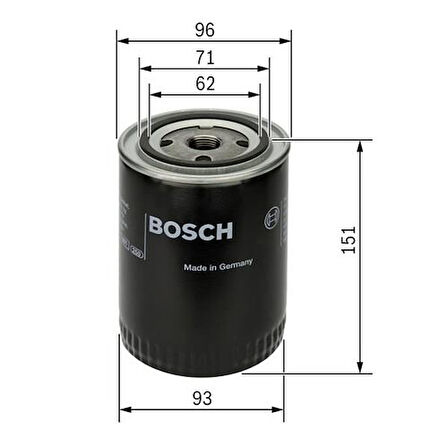 Bosch 0451203012 Yağ Filtresi Caddy II 95 04 Golf 83 99 Jetta 80 91 Passat 80 96 Polo 86 99 LT35 82 8 MRMOEM-1085754