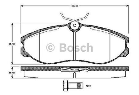 Bosch 0986424204 Ön Fren Balatası Terrano II 193 02.02 Vanetta 2.3D 95-Serana 92- D10602X80A