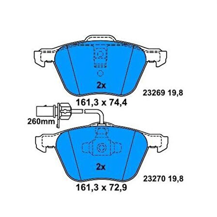 Bosch 0986424777 Ön Fren Balatası Fişli 16 T4 Alhambra Galaxy Sharan 1.9TDI 2.8 V6 24V 90-9 7M3698151A