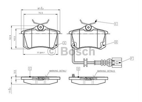 Bosch 0986424813 Arka Fren Balatası Ibiza IV 1.2 1.4 16V 1.9TDI 02-Polo 01- 1343514