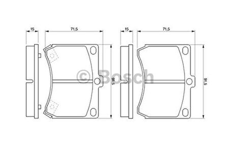 Bosch 0986460974 Ön Balata Mazda 323 1.8 16V-2.0D-2.0 24V-1.6 TD 89-98 Kablolu 91.7X71X15 0986Tb2186 B0YW3323ZC