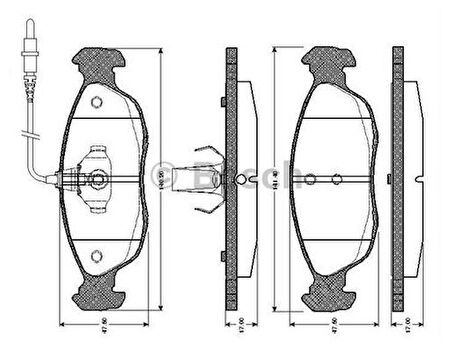 Bosch 0986461764 Ön Fren Balatası Fişli P306 5.93 01 Xsara 2.0 16V 4.97 3.05 Gdb1104 0986Tb2024 4253.16