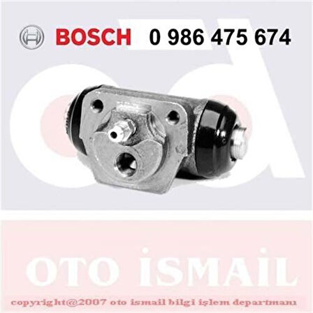 Bosch 0986475674 Fren Silindiri Nissan Micra 1.0L (92 02) 1.3I (95 98) 1.4L (00 02) 1.5D (98 02) 17.46mm 441005F600