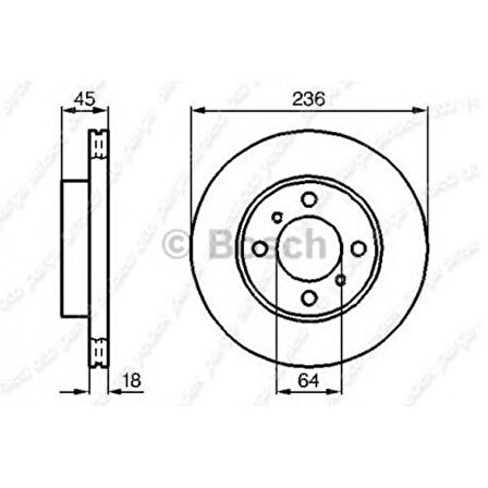 Bosch 0986478572 Ön Fren Aynası Havalı Mitsubishi Carisma 1.6 96-00 Colt Lancer 92-03 Proton Persona 96-00 (236x4) 402061KC1B