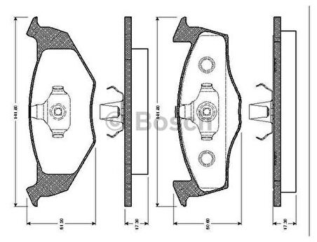 Bosch 0986494005 Fren Balatası Ön Polo III 95-Lupo 98-Fo05-Arosa 97-Fabia 00-9 6N0698151C