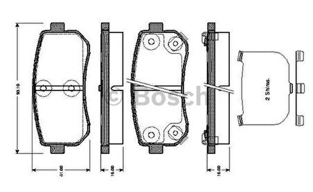 Bosch 986494140 Arka Fren Balatası Hyundaı Accent Era 06> I20 08-15 I30 07-12 Ix20 10> Ix35 10> Sonata 10-14 Kıa Ceed 06-12 Cerato 08> Rıo 05> Sportage 04-11 Fwd