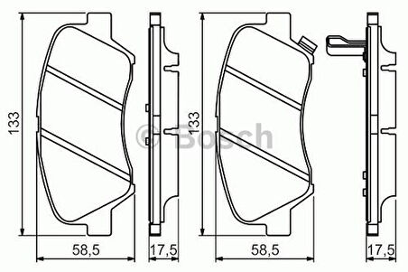 Bosch 0986494563 Ön Fren Balatası i20 2015-Accent Blue 2011-Kia Rio 2011-i20 2015-Pım Yay Delikli 581011RA05