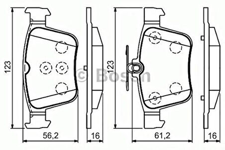 Bosch 0986494658 Arka Fren Balatası A3 Golf VII 8V1 1.2 TFSI 1.4 TFSI 1.6 TDI 2.0 TDI S3 04 11 8V0698451A