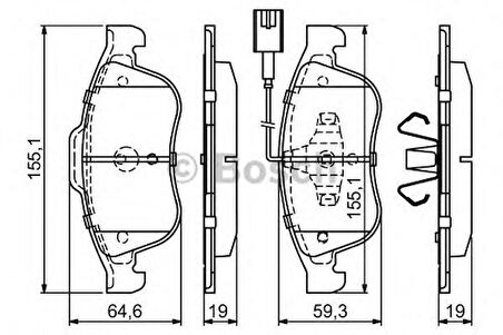 Bosch 0986494680 Ön Fren Balatası Alfa Romeo Giulietta 1.4 Tb 10-1.6 JTDM 105 10- 77365355