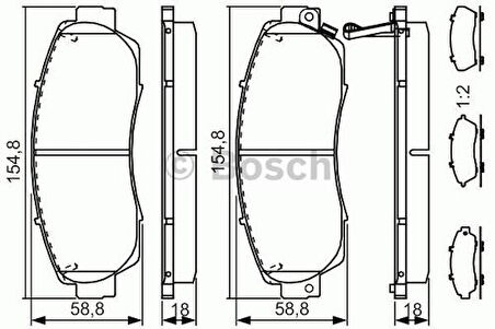 Bosch 0986494685 Ön Fren Balatası Honda CRV IV 1.6 DTEC-2.2 DTEC 4WD 2012-Cr V Re6 45022T1GG01