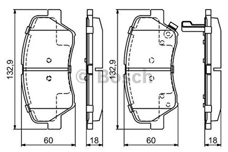 Bosch 0986494691 Ön Fren Balatası Hyundai Elantra 2011-Elantra 2016-I30 2011-Kia Optima 2012-Cerato 2015-Ceed 12- 58101A6A20