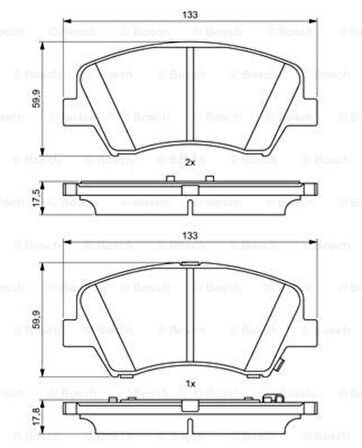 Bosch 0986494712 Ön Fren Balatası Hyundai I30 2012-Elantra 2010-Kia Ceed 2012- 58101A6A00