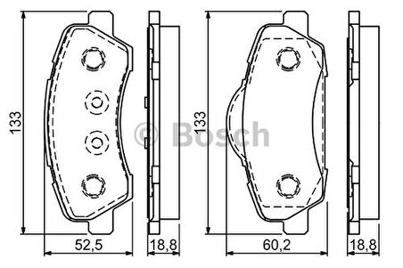 Bosch 0986494713 Ön Fren Balatası P301 C-Elysee Eb2 1.2VTI 12V Ec5 1.6VTI 16V 308 II 2013-Mando Tipi 1608691380
