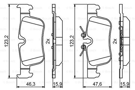 Bosch 0986494812 Fren Balatası Arka BMW F45 F48 F39 Mini F60 F53 34216859917