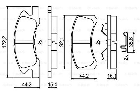 Bosch 0986494878 Ön Fren Balatası Mitsubishi Spacestar 2012-Daihatsu Coure TreVIs 98-Charede 03- 4605B006