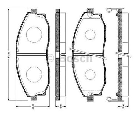 Bosch 0986495065 Ön Fren Balatası Hyundai Stare 2.5 97-01 581014AA31