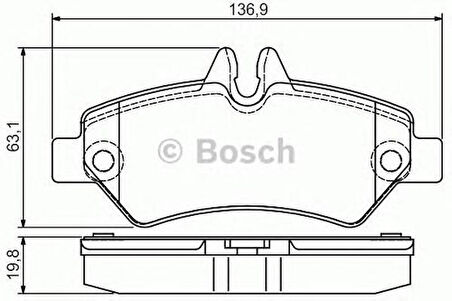 Bosch 0986495100 Fren Balatası Arka Sprinter 906 06-Crafter 06-15 2E0698451