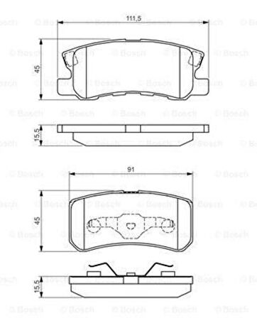 Bosch 0986495172 Disk Balata Arka 68028671AA