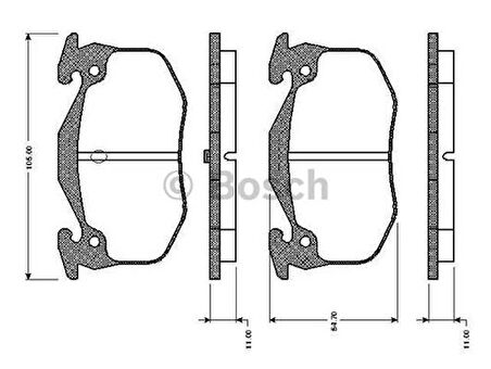 Bosch 0986495236 Arka Fren Balatası P106 206 P306 Saxo Xsara Renault 19 Clio Megane İnce Tip Gdb1305 Gdb905 0986Tb2077 4252.71