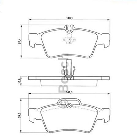 Bosch 0986495248 Fren Balatası Arka W203 04-07 S203 04-07 C209 06-09 A209 04-05 C219 04-10 C218 11-17 W211 03-07 44204420