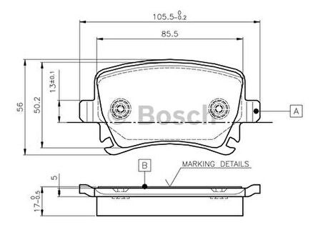 Bosch 0986495413 Arka Fren Balatası A3 Tüm Modeller 05 03-A4 Passat 1.6FSI 1.9TDI 2.0TDI 95-15 1K0698451P